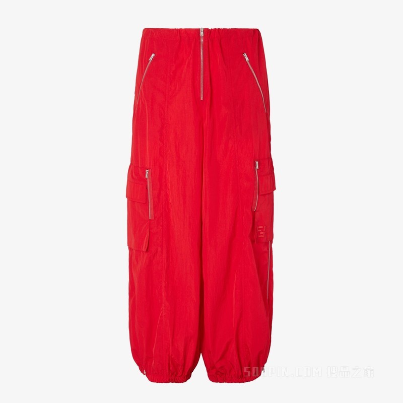 长裤 红色尼龙长裤