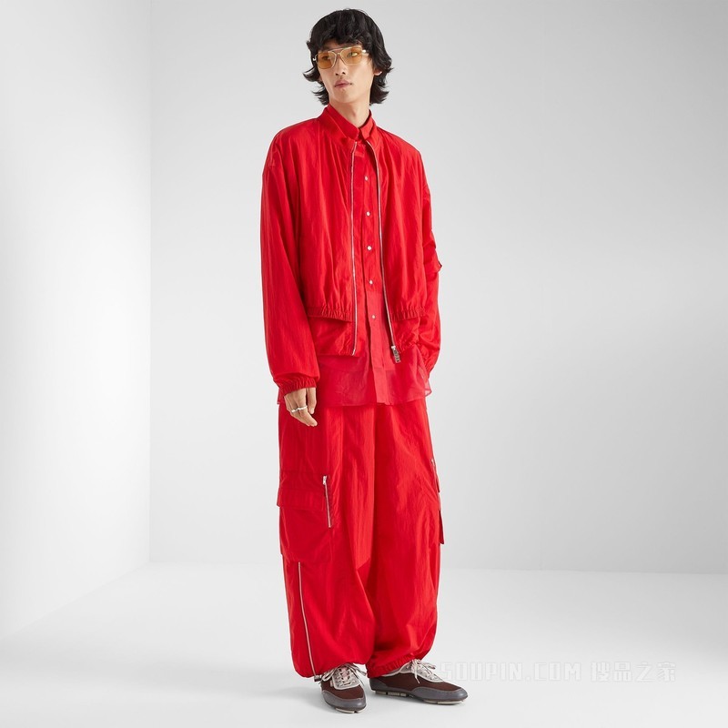 长裤 红色尼龙长裤