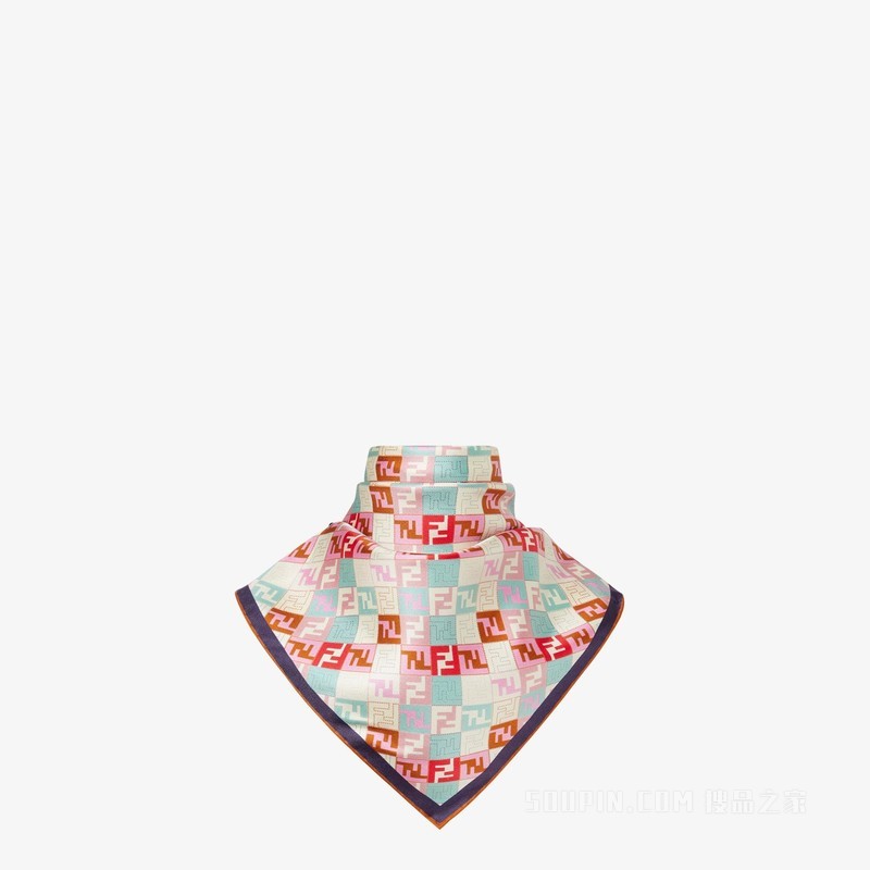 FENDI围巾 绿色桑蚕丝围巾