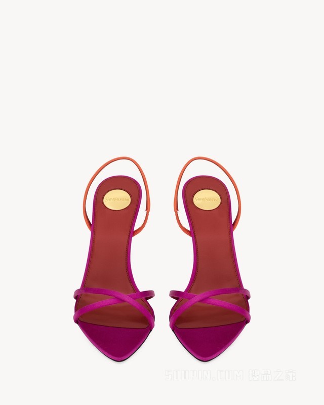 JUSTIFY绉缎露跟凉鞋