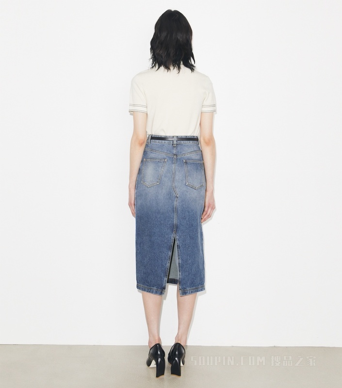 牛仔半身裙 浅调复古水洗色