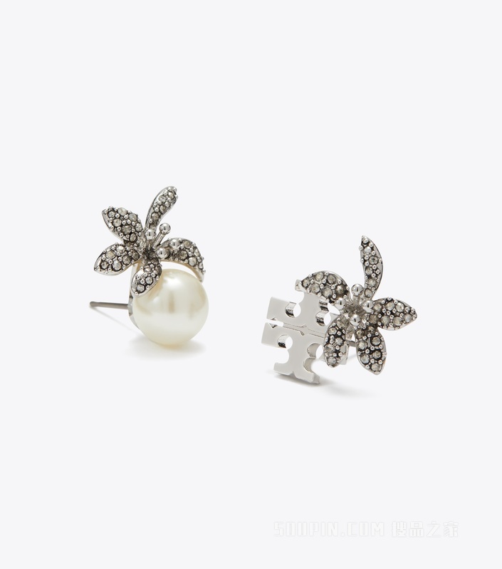 【礼物】Moondance 月影流光系列花朵耳钉 Tory 银/珍珠色/水晶色