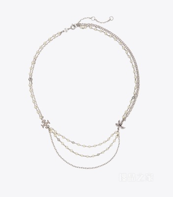 【礼物】Moondance 月影流光系列多层项链 Tory 银/珍珠色/水晶色