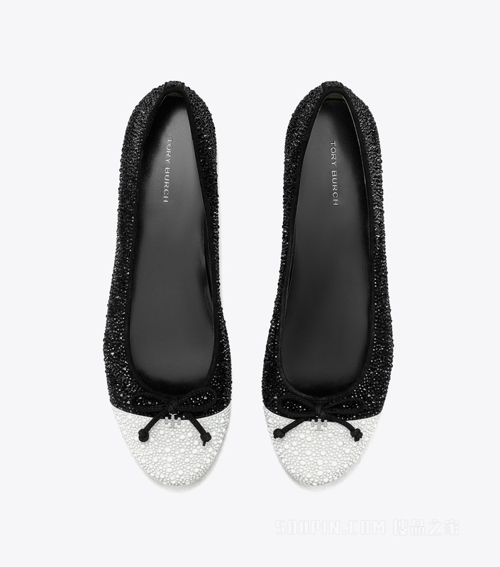 拼色芭蕾鞋 纯黑/光感白