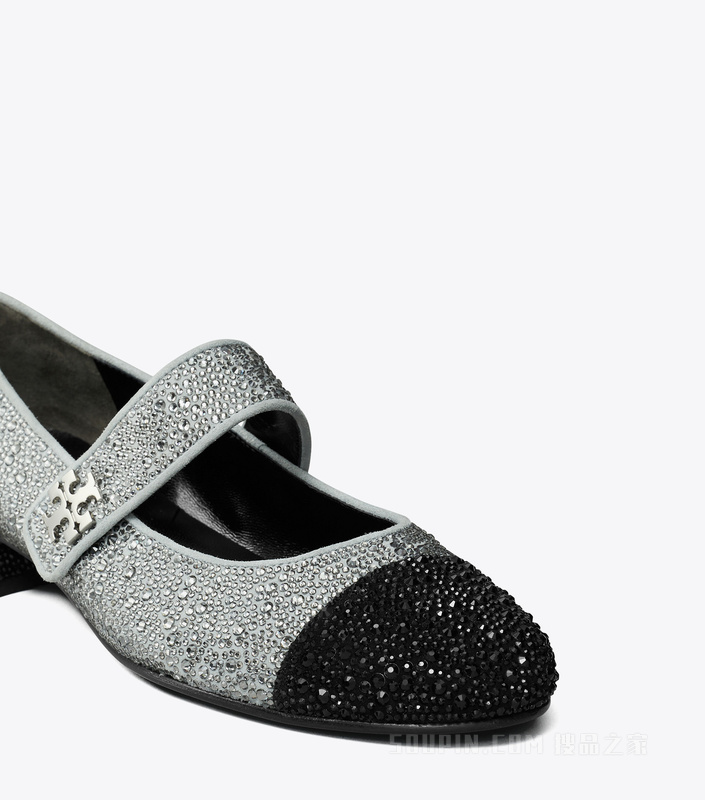 玛丽珍拼色芭蕾鞋 灰色/纯黑