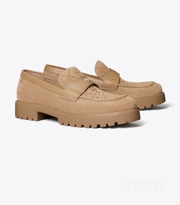 T Monogram 经典厚底乐福鞋 榛果色/原麻本色