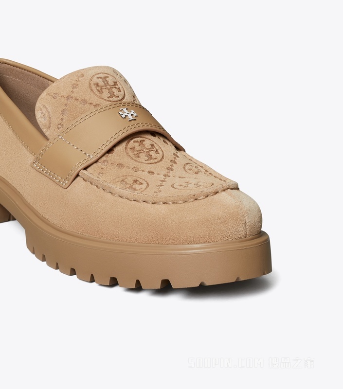 T Monogram 经典厚底乐福鞋 榛果色/原麻本色