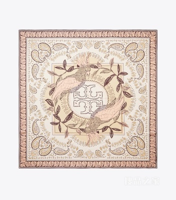 【礼物】鹦鹉印花桑蚕丝 Bandana 方巾 绯红鹦鹉粉