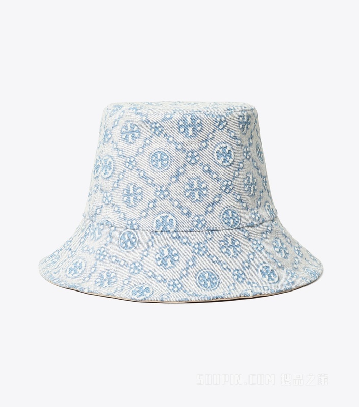 【礼物】T Monogram 牛仔渔夫帽 蓝色