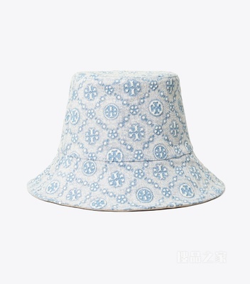 【礼物】T Monogram 牛仔渔夫帽 蓝色