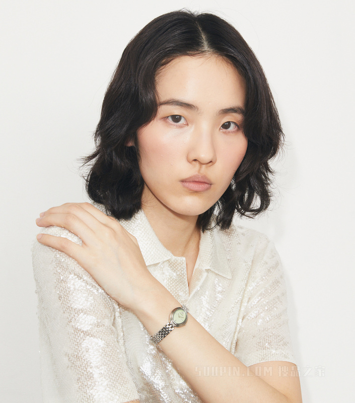 【礼物】椭圆造型腕表 薄荷绿色/银色