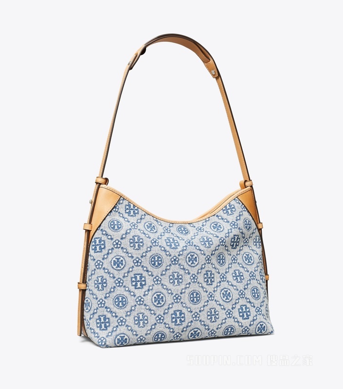 【礼物】T Monogram 牛仔邮差包 粉末蓝