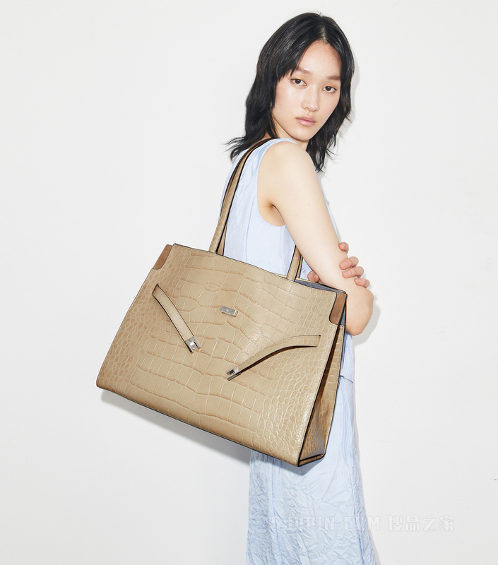 【礼物】Lee Radziwill 压花托特包 浅胡桃木色