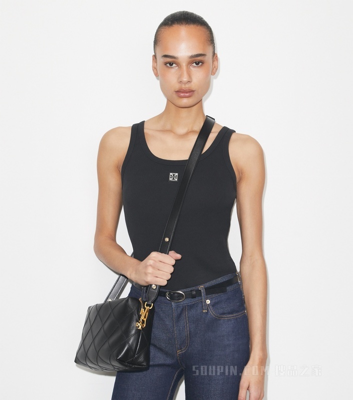 【礼物】Fleming 大号柔软斜挎包 黑色