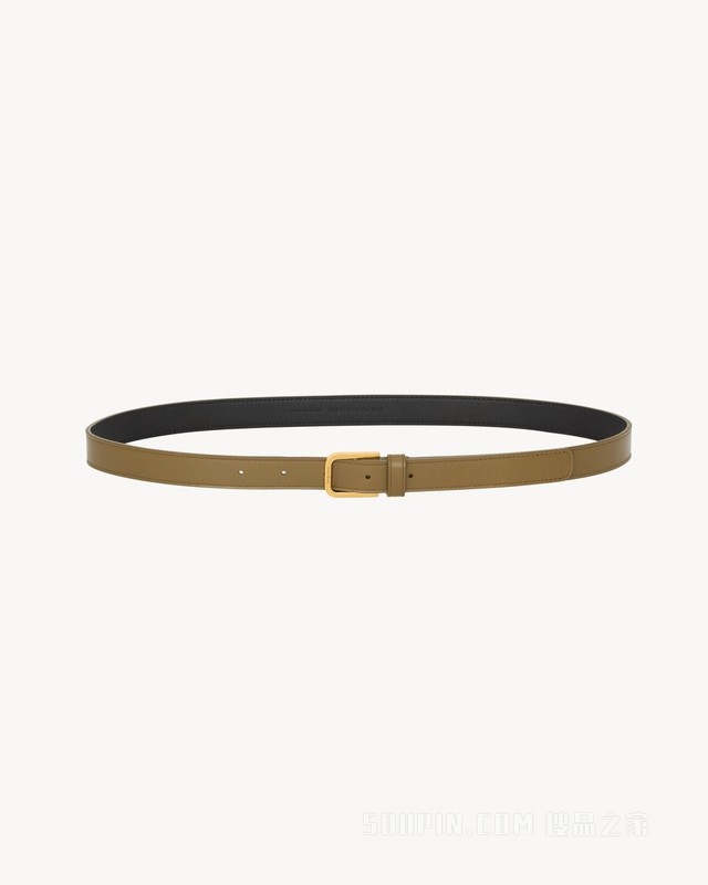 极简风搭扣光滑皮革腰带