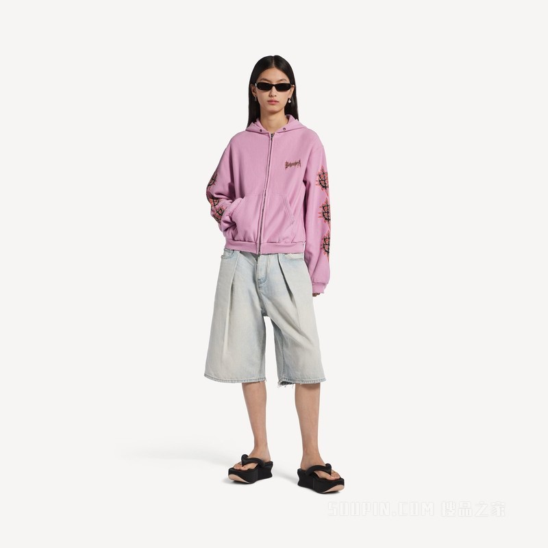 BALENCIAGA SACRÉ CŒUR中版型拉链连帽衫