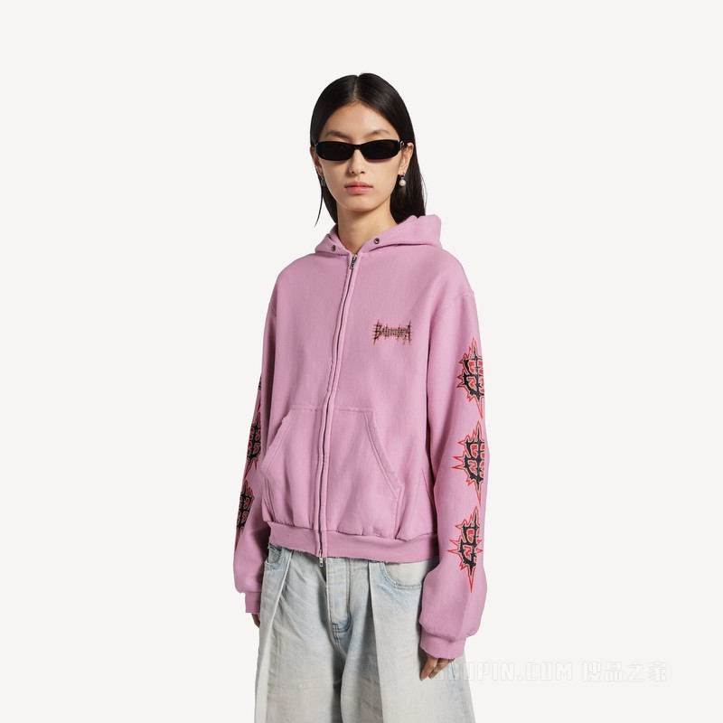 BALENCIAGA SACRÉ CŒUR中版型拉链连帽衫