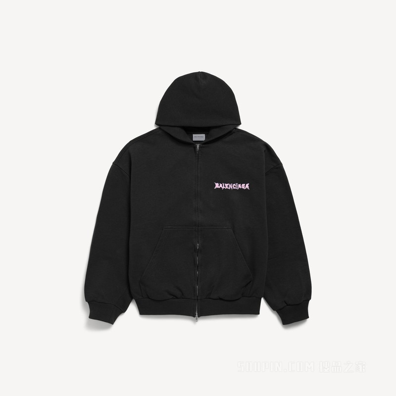 DIY BALENCIAGA BACK常规版型拉链连帽衫