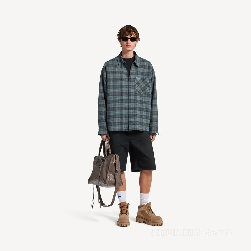 夹棉衬衫式外套