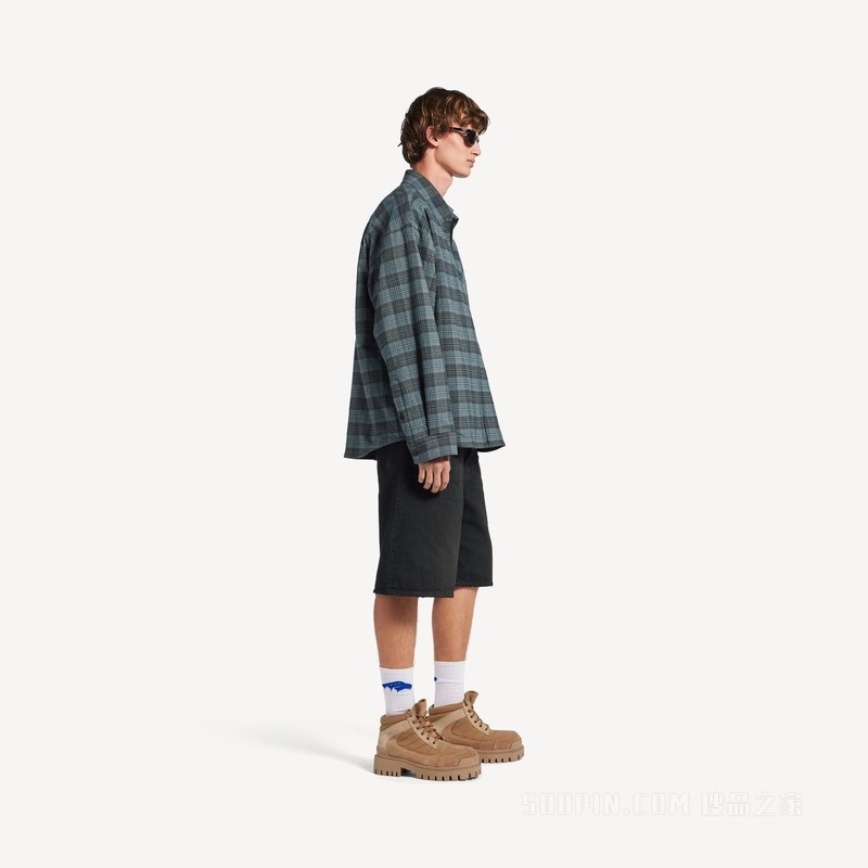 夹棉衬衫式外套