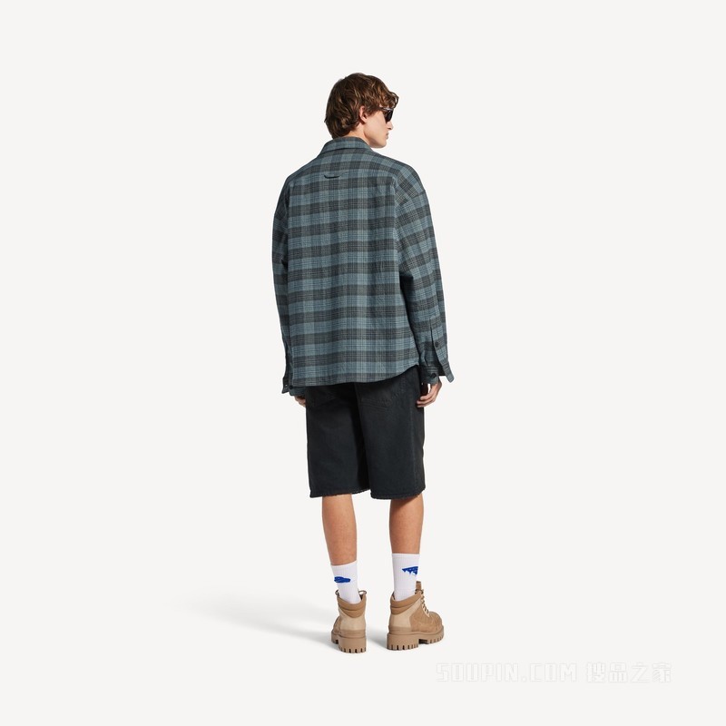 夹棉衬衫式外套