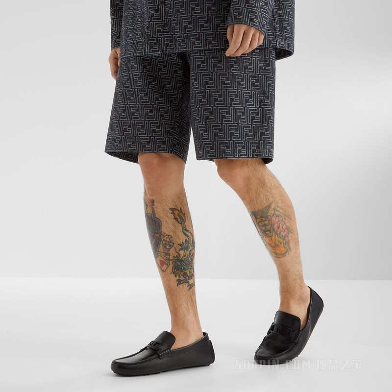 FENDI O'Lock乐福鞋 黑色皮革乐福鞋