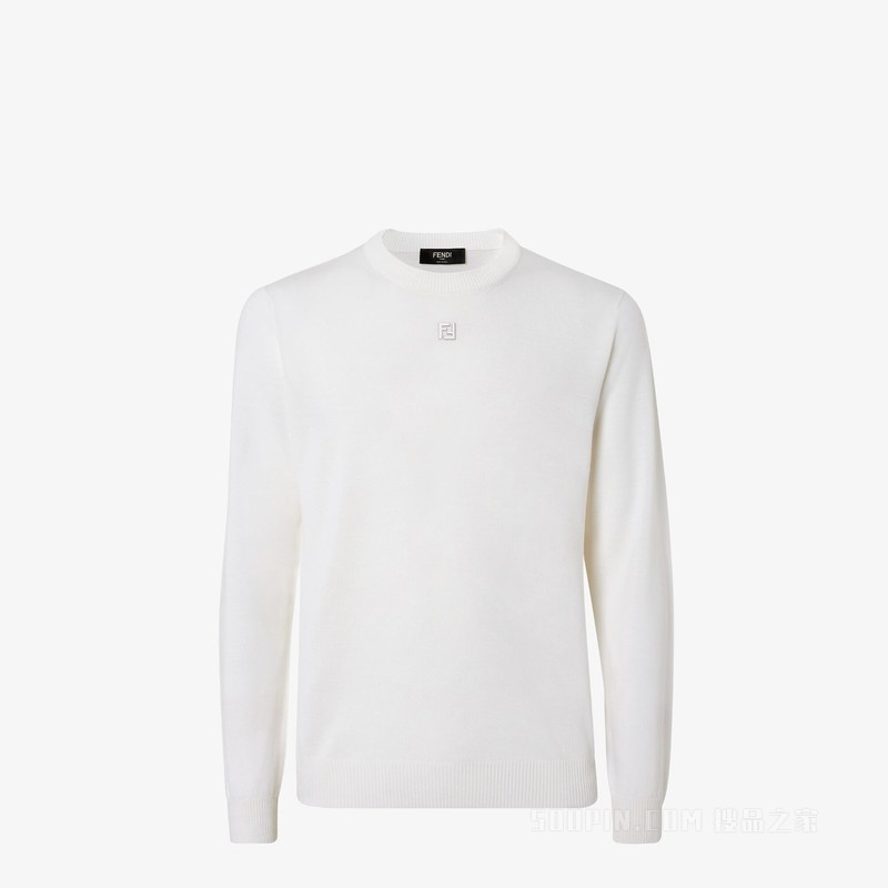 套头衫 白色羊毛毛衣