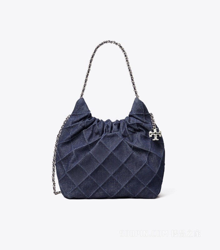 【礼物】Fleming 迷你柔软牛仔肩背包 蓝色