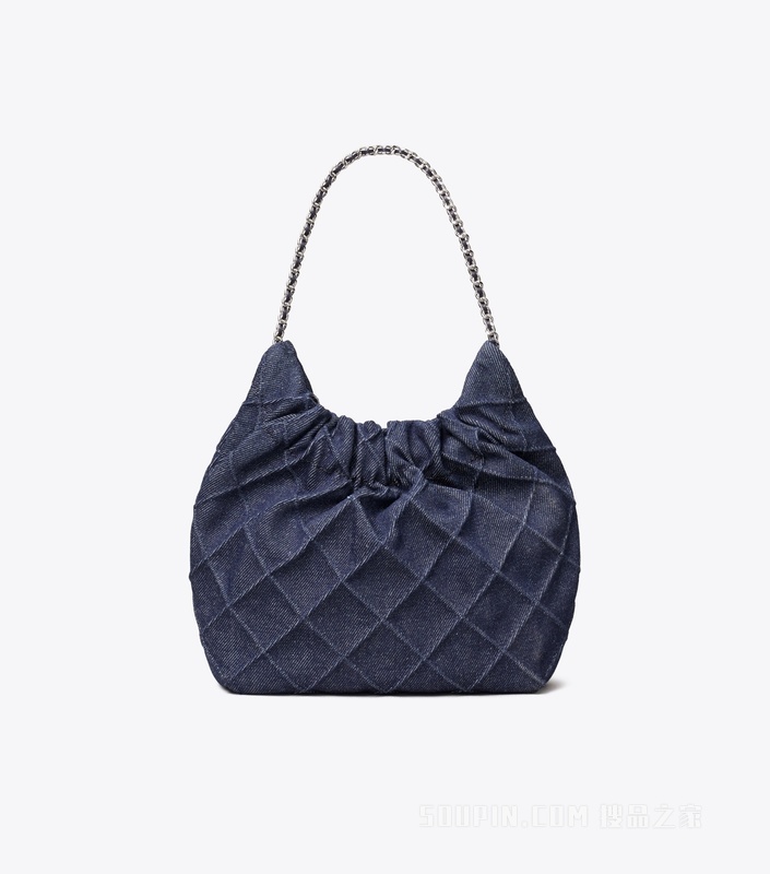 【礼物】Fleming 迷你柔软牛仔肩背包 蓝色