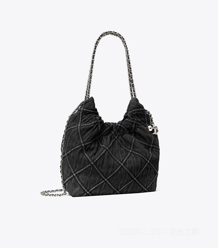 【礼物】Fleming 迷你柔软牛仔肩背包 黑色