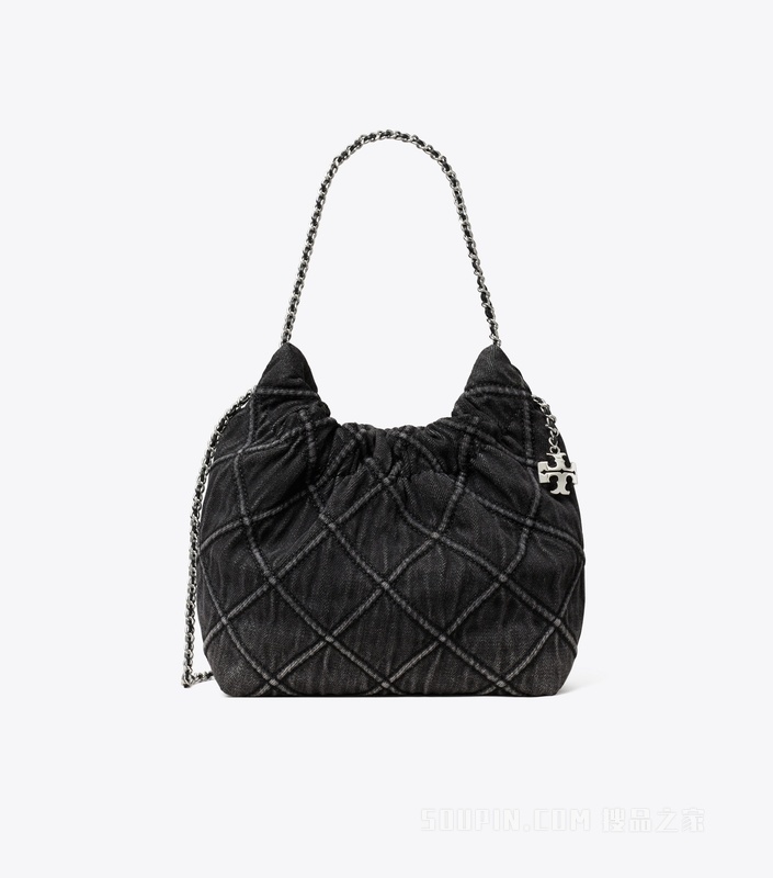 【礼物】Fleming 迷你柔软牛仔肩背包 黑色