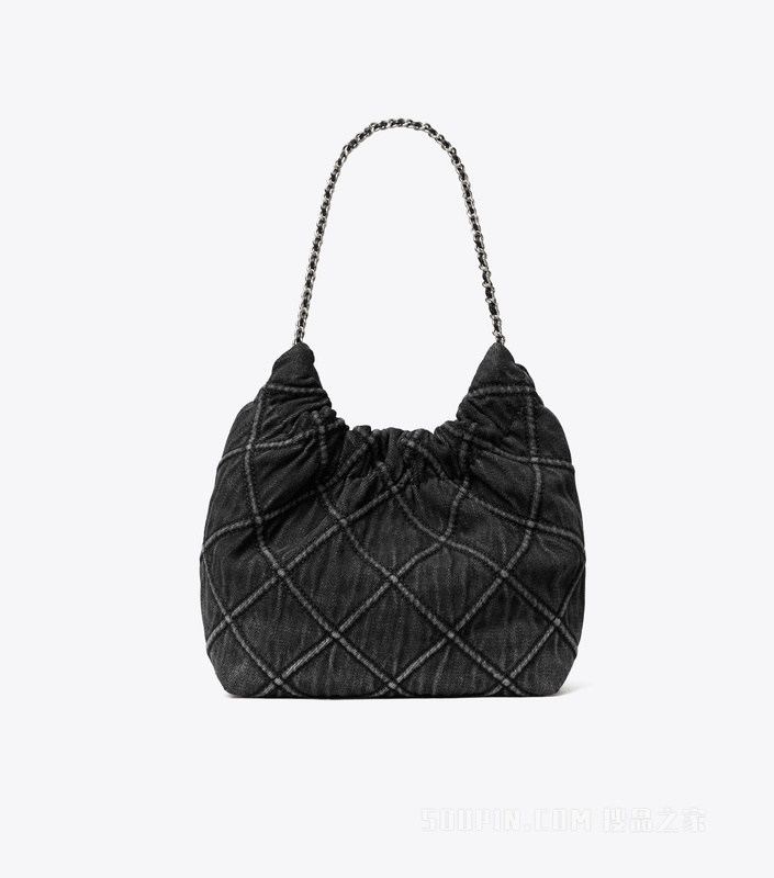 【礼物】Fleming 迷你柔软牛仔肩背包 黑色