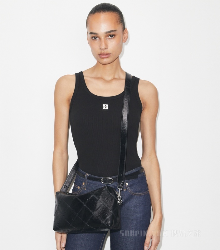 【礼物】Fleming 大号柔软斜挎包 黑色