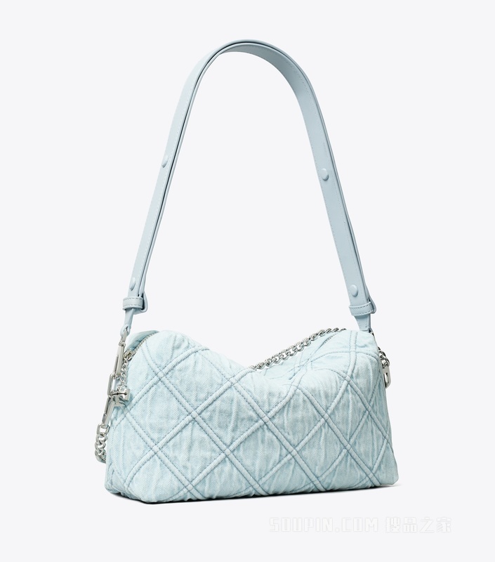 【礼物】Fleming 大号柔软牛仔斜挎包 雾霾蓝