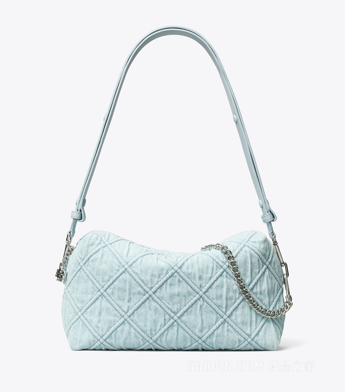 【礼物】Fleming 大号柔软牛仔斜挎包 雾霾蓝