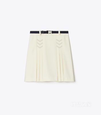 褶裥高尔夫半身裙 象牙白
