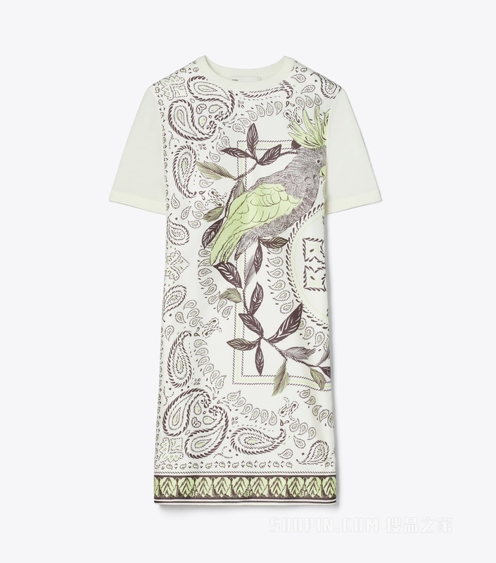 桑蚕丝前襟毛衣连衣裙 象牙白/薄荷绿