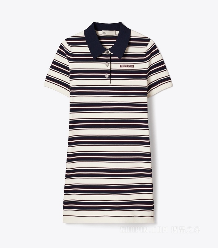 粘纤 Polo 连衣裙 象牙白