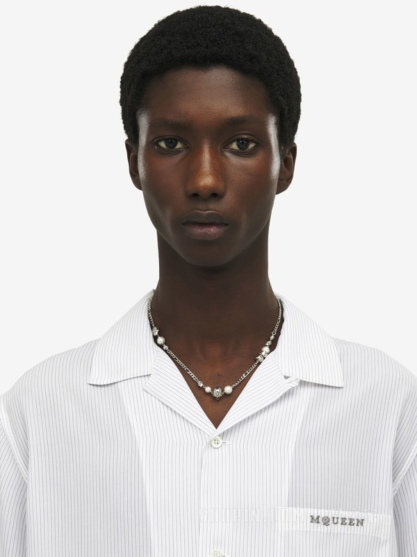 Skull仿珍珠项链