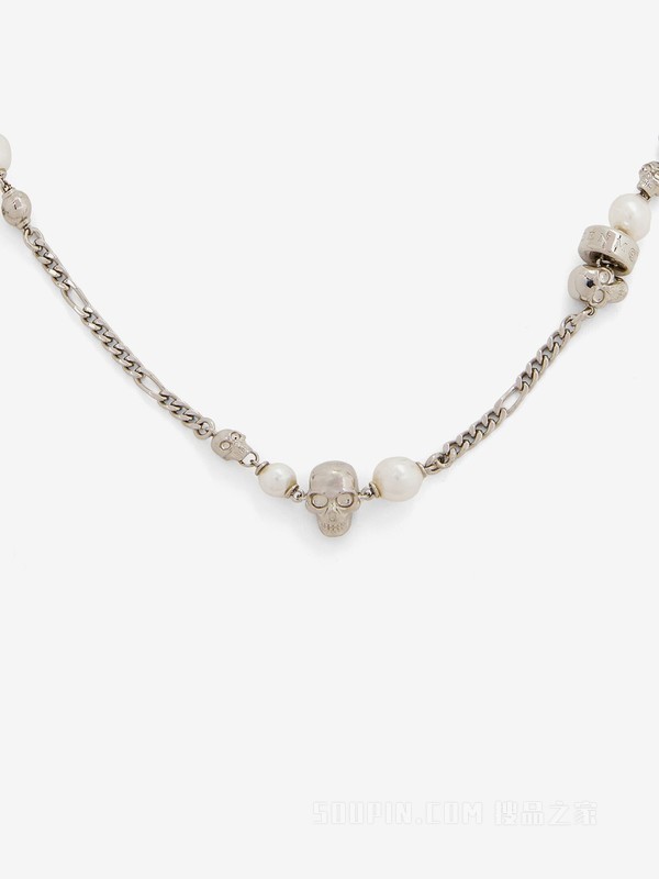 Skull仿珍珠项链