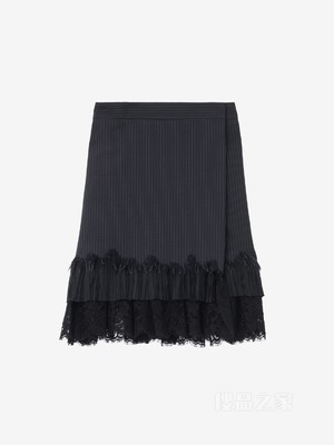 细条纹裹身迷你裙