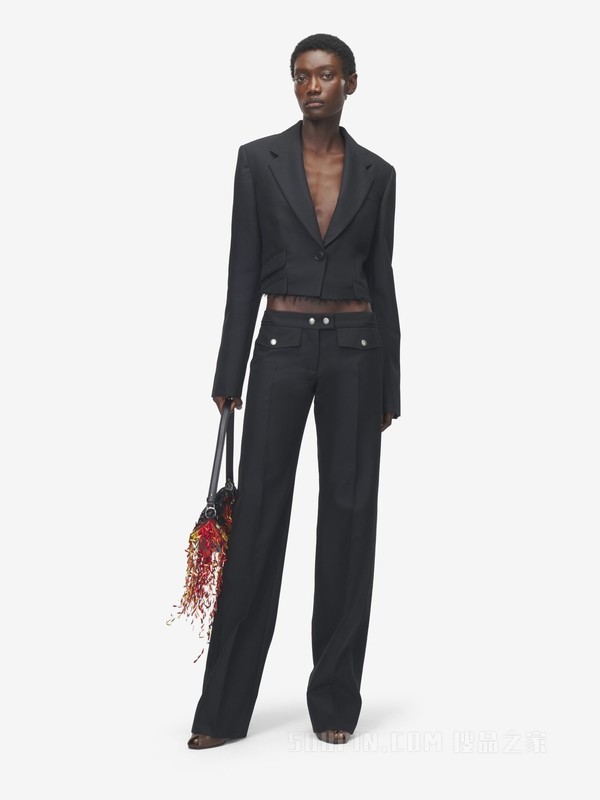 短款单排扣夹克