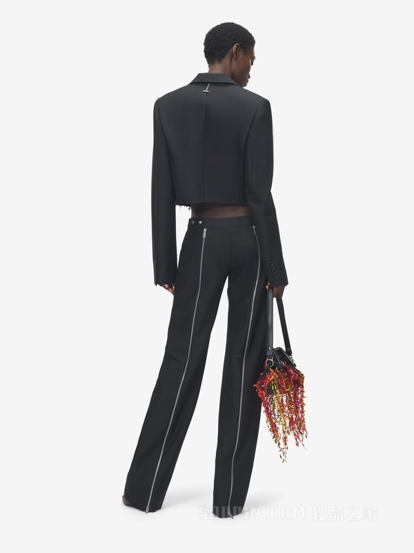 短款单排扣夹克