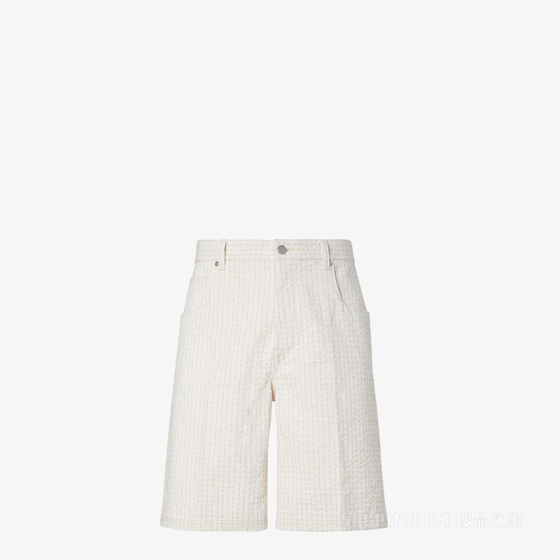 百慕大短裤 白色牛仔面料短裤