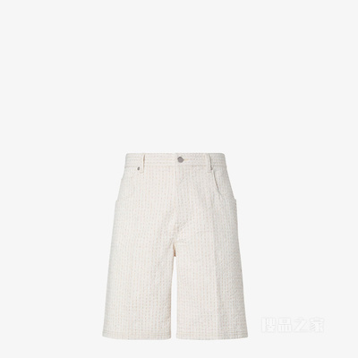 百慕大短裤 白色牛仔面料短裤