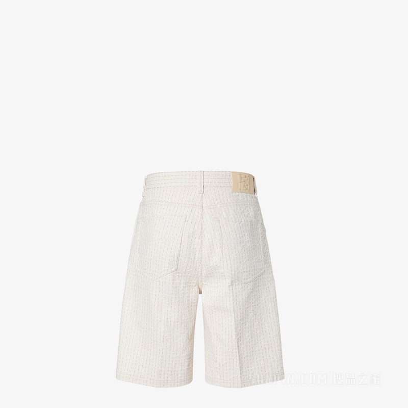 百慕大短裤 白色牛仔面料短裤