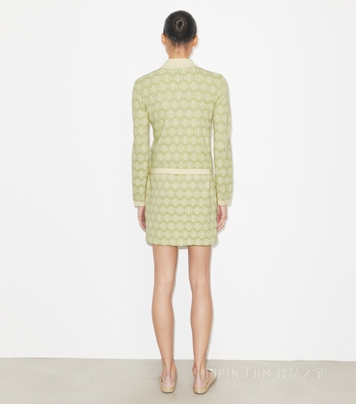 棉质开衫 绿色/香草色