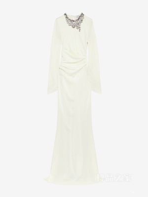 珠宝刺绣晚宴连衣裙