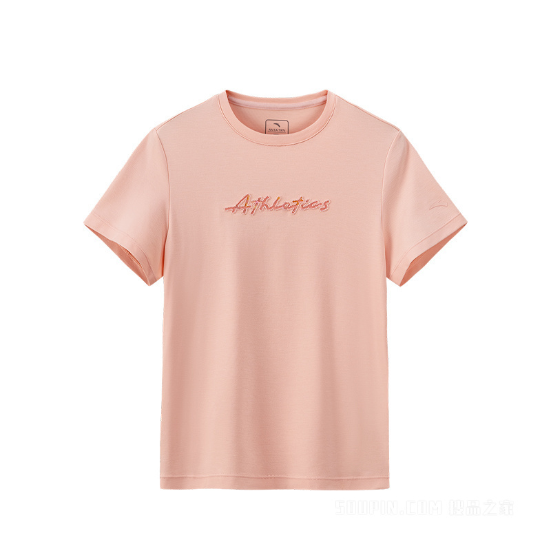 安踏训练女子液柔冰肤短袖针织衫