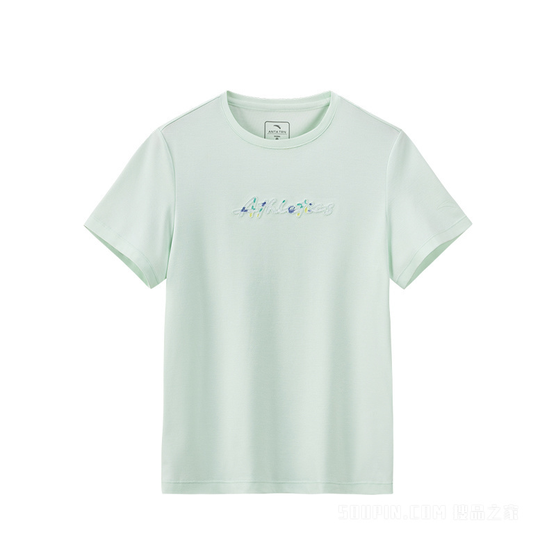 安踏训练女子液柔冰肤短袖针织衫